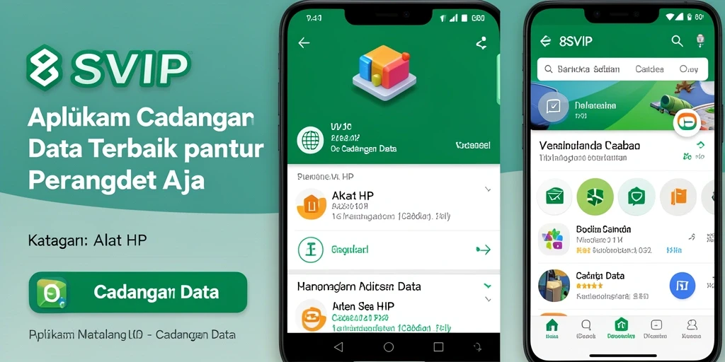 Tampilan antarmuka aplikasi 8SVIP untuk cadangan data yang mudah digunakan.
