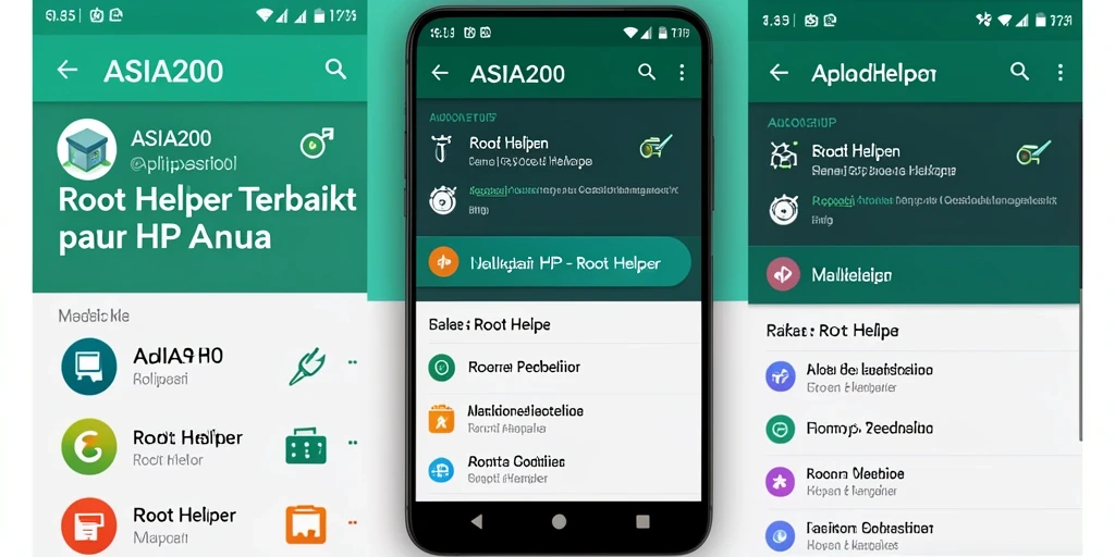 Tampilan antarmuka aplikasi ASIA200 dengan fungsi Root Helper.