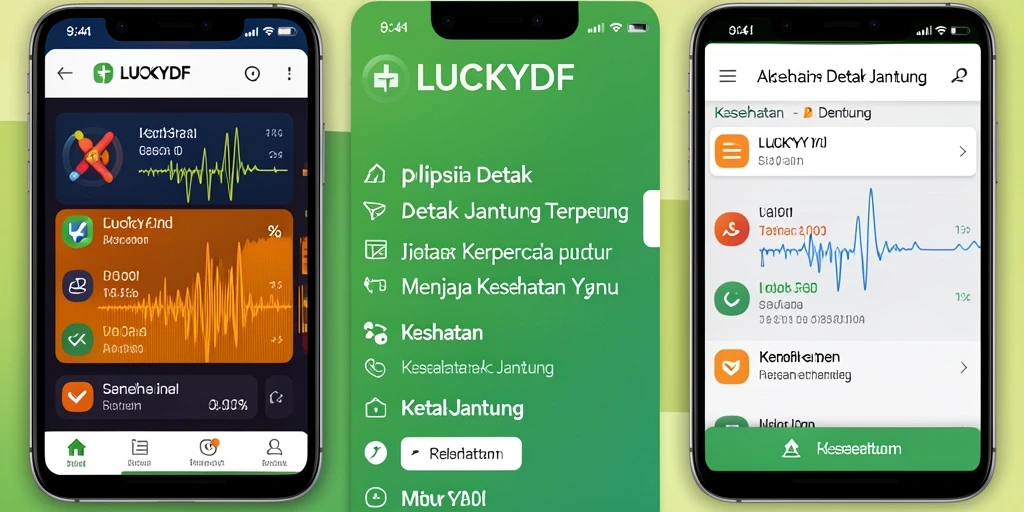 Screenshot antarmuka aplikasi Detak Jantung LUCKYDF yang intuitif.