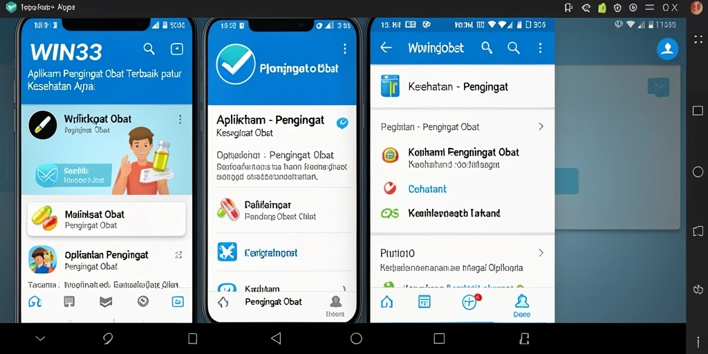 Tampilan antarmuka WIN33 yang menampilkan fungsi pengingat obat.